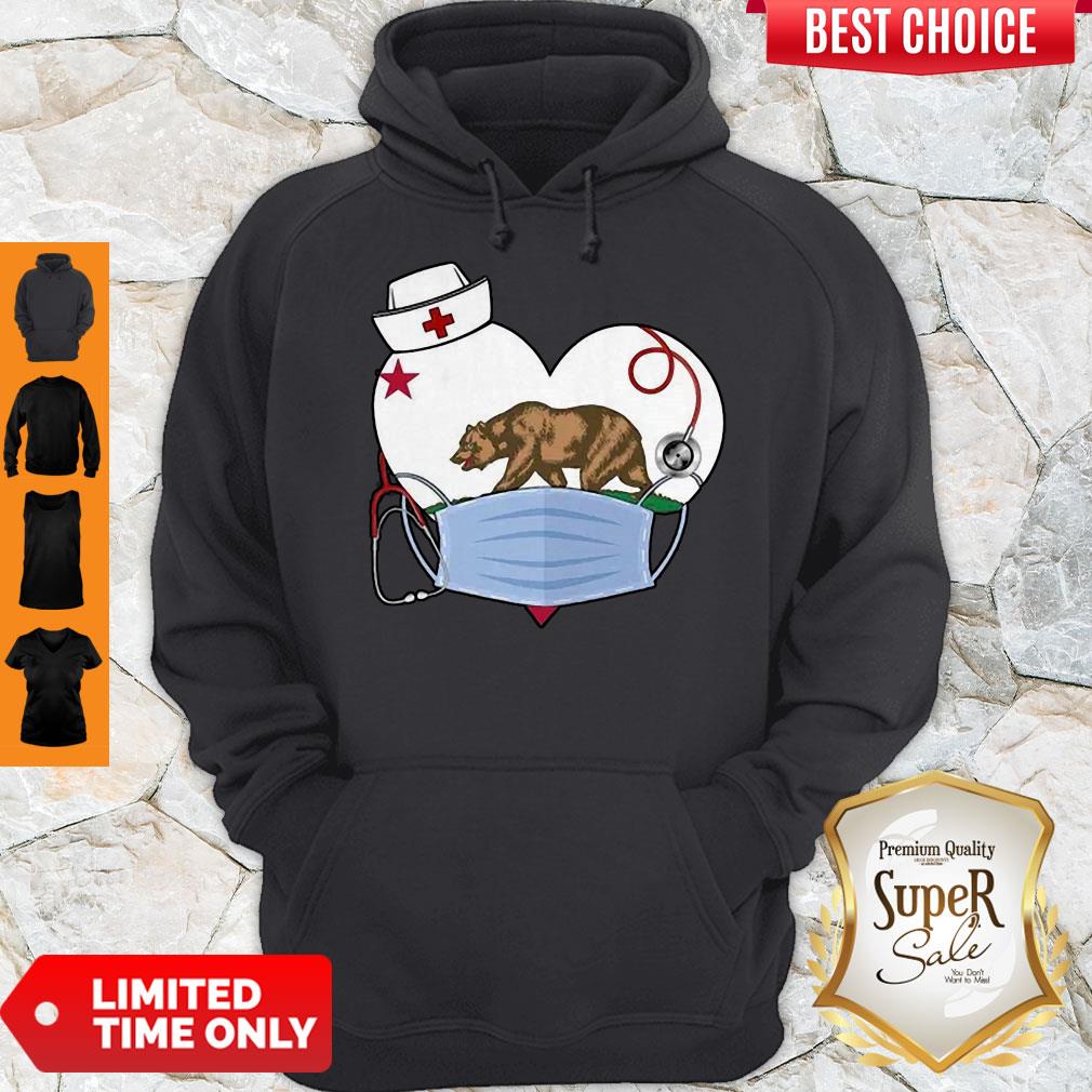 Top The Bear State Heart Flag Nurse Shirt