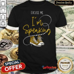 Lovely Excuse Me I’m Speaking With Chucks And Converse For Kamala Harris 2021 Shirt