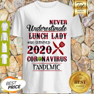 Never Undereslimate Lunch Lady Who Survived 2020 Coronavirus Pandemic Shirt
