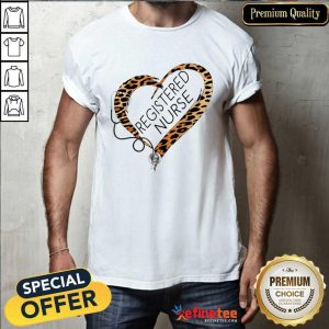 Heart Registered Nurse Medical Stethoscope Leopard Shirt