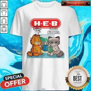HEB Grumpy Cat and Garfield I Hate all days shirt