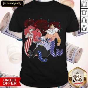 The Little Mermaid Happy The 4th Of July American Flag Independence Day Shirt