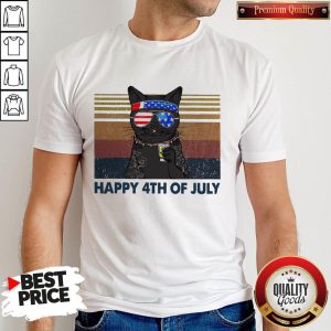 Premium Black Cat Happy 4th Of July Vintage Shirt