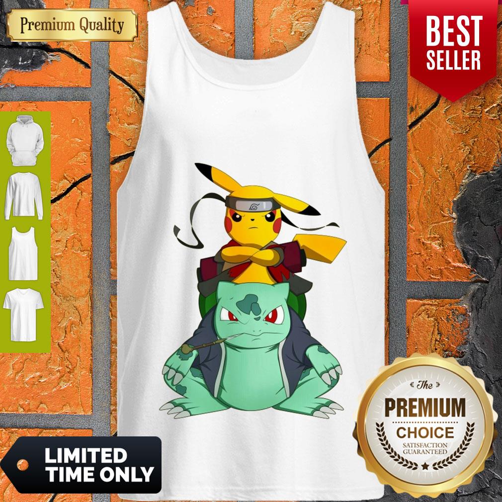 Pretty Pokemon Pikachu And Bulbasaur Mashup Naruto Jiraiya Shirt