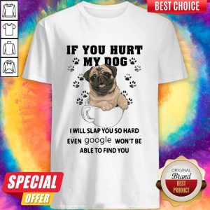Nice If You Hurt My Dog I Will Slap You So Hard Even Google Wont Be Able To Find You Dog Shirt