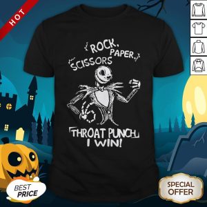 Jack Skellington Rock Paper Scissors Throat Punch I Win Shirt