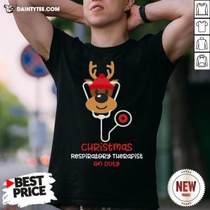 Funny Christmas Respiratory Therapist Reindeer Nurse On Duty Shirt