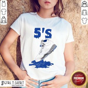 Relaxed Sneaker Dripping Air Jordan Retro 5 Blue Shirt