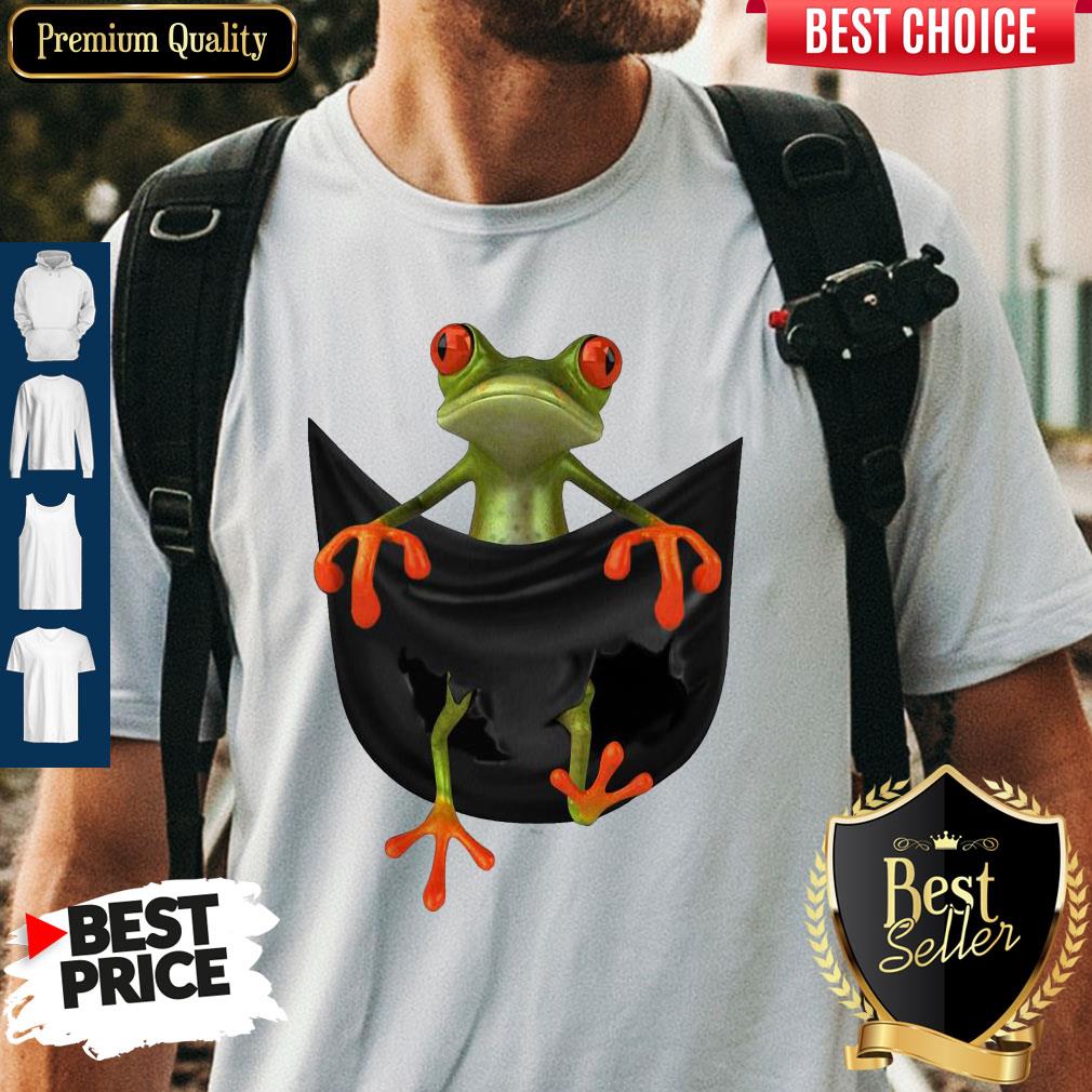 Funny Frog In Pocket Shirt