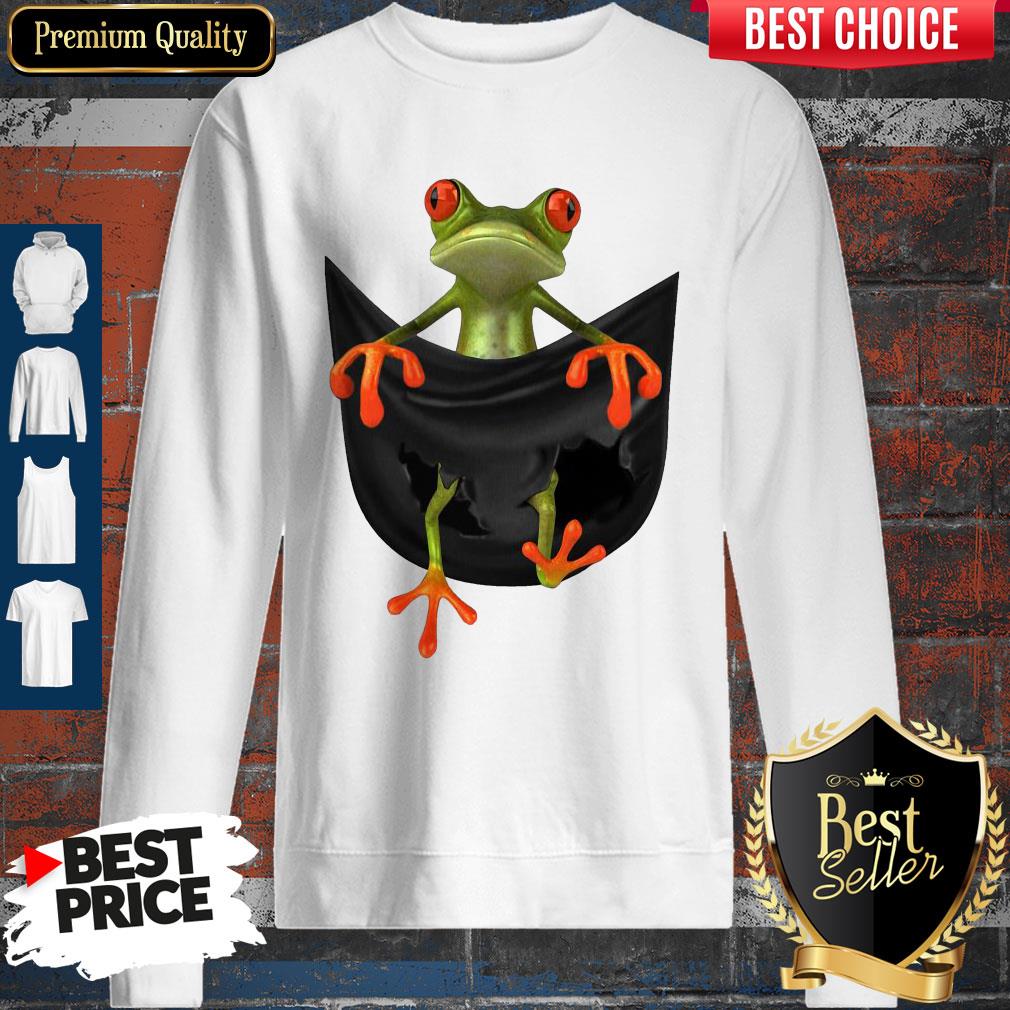 Funny Frog In Pocket Shirt