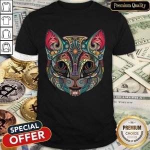 Cat Sugar Skull Day Of The Dead Halloween Shirt