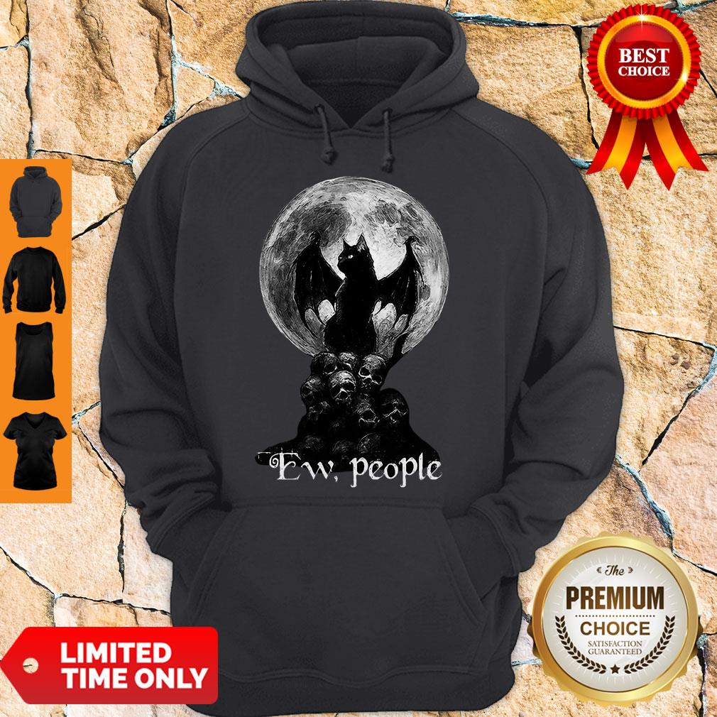 Official Bat And Black Cat Moon Skull Ew People Shirt