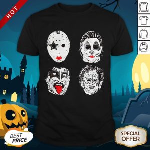 Horror Movie Character Faces Halloween Shirt