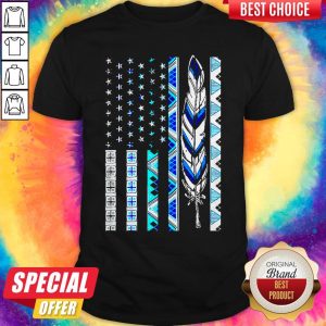 Pretty Native American Flag Feather Gift Shirt