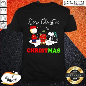 Happy Snoopy And Charibow Keep Christ In Christmas Shirt
