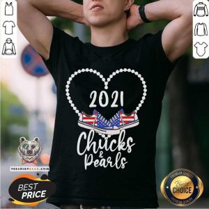 Arrogant Kamala Harris Chucks And Pearls 2021 Converse American Flag Shirt