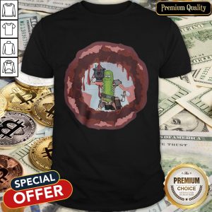 Rick And Morty Badass Pickle Rick Blow A Hole In The Chest Shirt