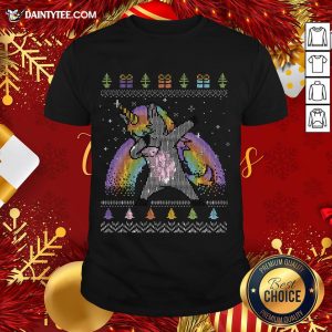 Awesome Unicorn Dabbing Ugly Merry Christmas Shirt