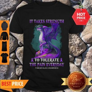 Dragon It Takes Strength To Tolerate The Pain Everyday Fibromyalgia Awareness Shirt