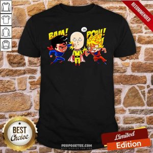 Funny Saitama Vs Superman And Goku Shirt