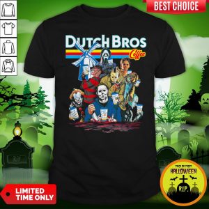 Horror Movie Characters Dutch Bros Coffee Halloween Shirt