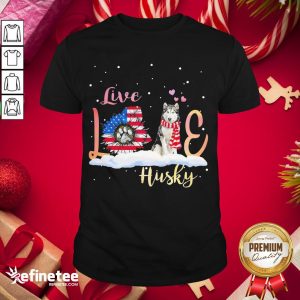 Premium Live Love Husky Christmas Shirt