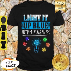 Light Bulb Light It Ip Blue Autism Awareness Shirt