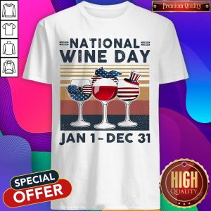 Sweet Vintage Retro National Wine Day Jan 1 Dec 31 Shirt
