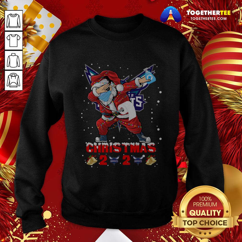 Hot Charlotte Hornets Funny Santa Claus Dabbing Christmas 2020 Shirt
