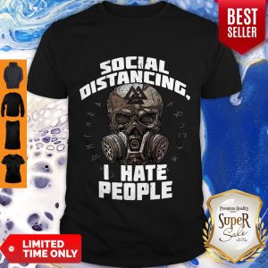 Nice Viking Skull Social Distancing I Hate People Coronavirus Shirt
