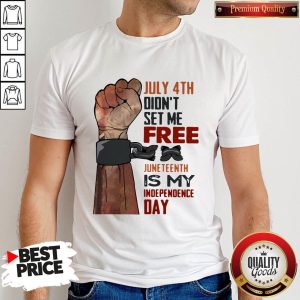 Pro July 4th Didn't Set Me Free Juneteenth Is My Independence Day Shirt
