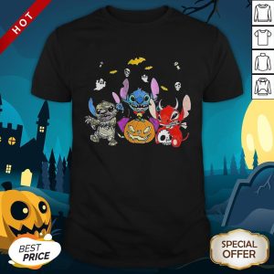 Halloween Stitch Bat And Pumpkin Shirt