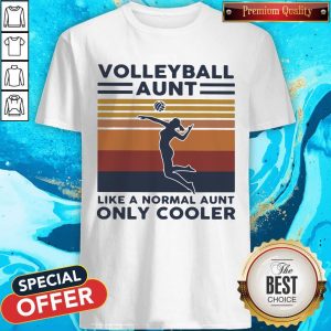 Good Volleyball Aunt Like A Normal Aunt Only Cooler Vintage Retro Shirt