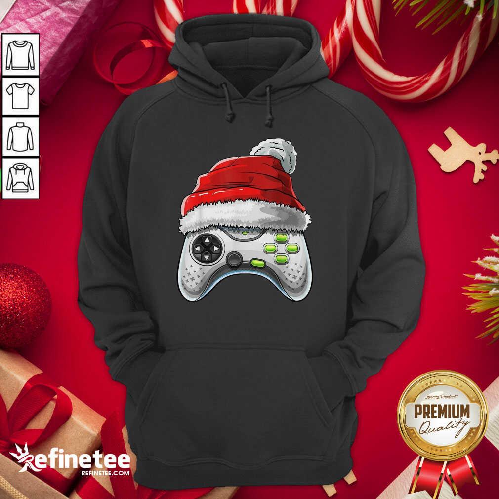 Attractive Video Game Controller Santa Hat Christmas Shirt