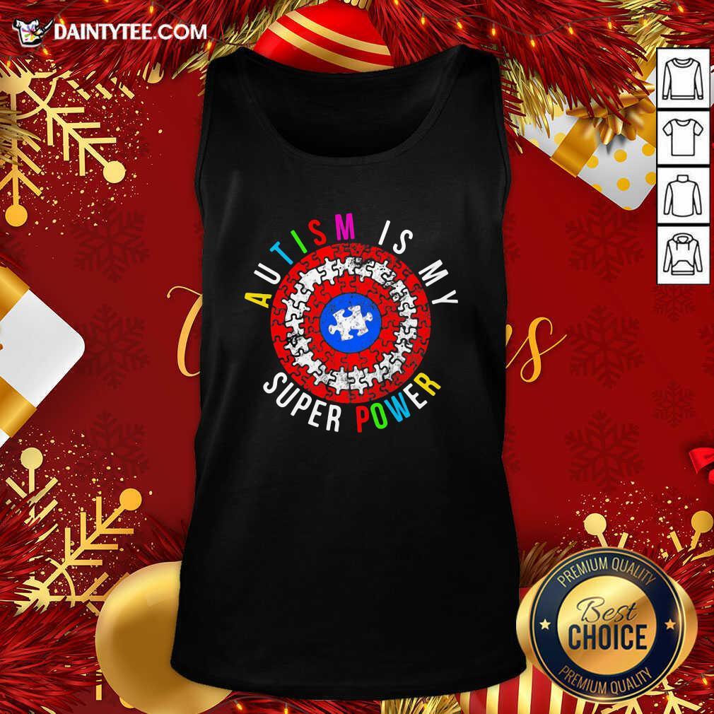 Awesome Autism Is My Super Power Captian Shield Shirt