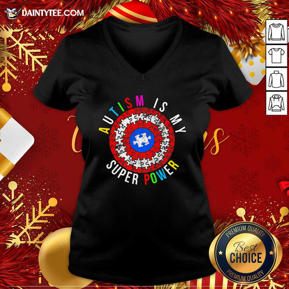 Awesome Autism Is My Super Power Captian Shield Shirt