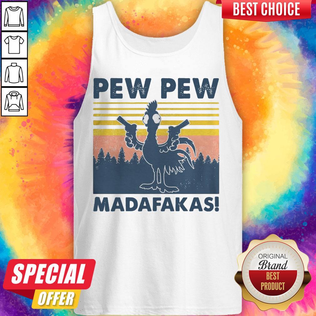 Awesome Chicken Pew Pew Madafakas Vintage Retro Shirt