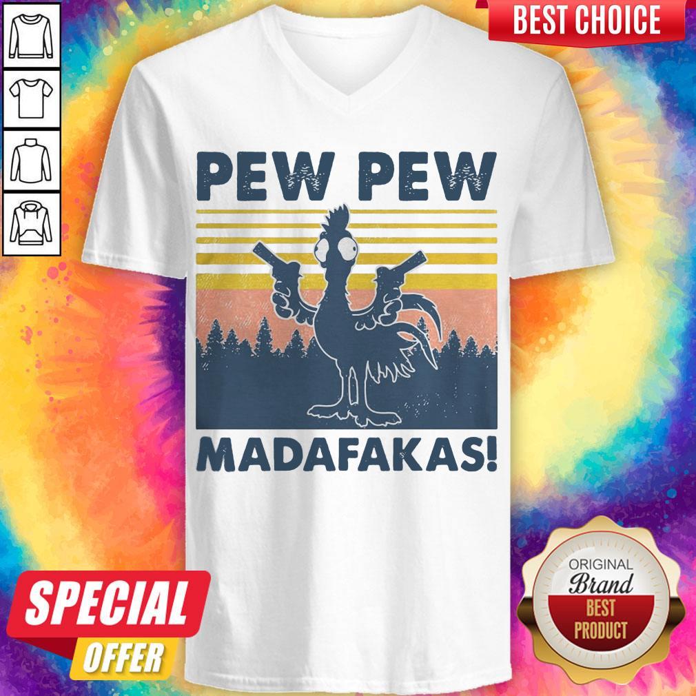 Awesome Chicken Pew Pew Madafakas Vintage Retro Shirt