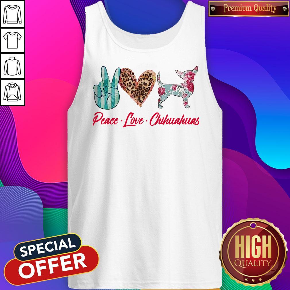 Awesome Peace Love Chihuahua Flowers Shirt