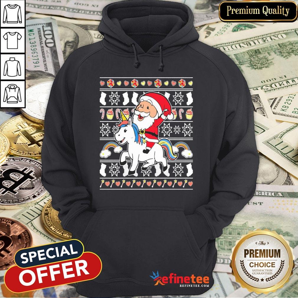 Awesome Santa Claus Riding Unicorn Christmas Shirt