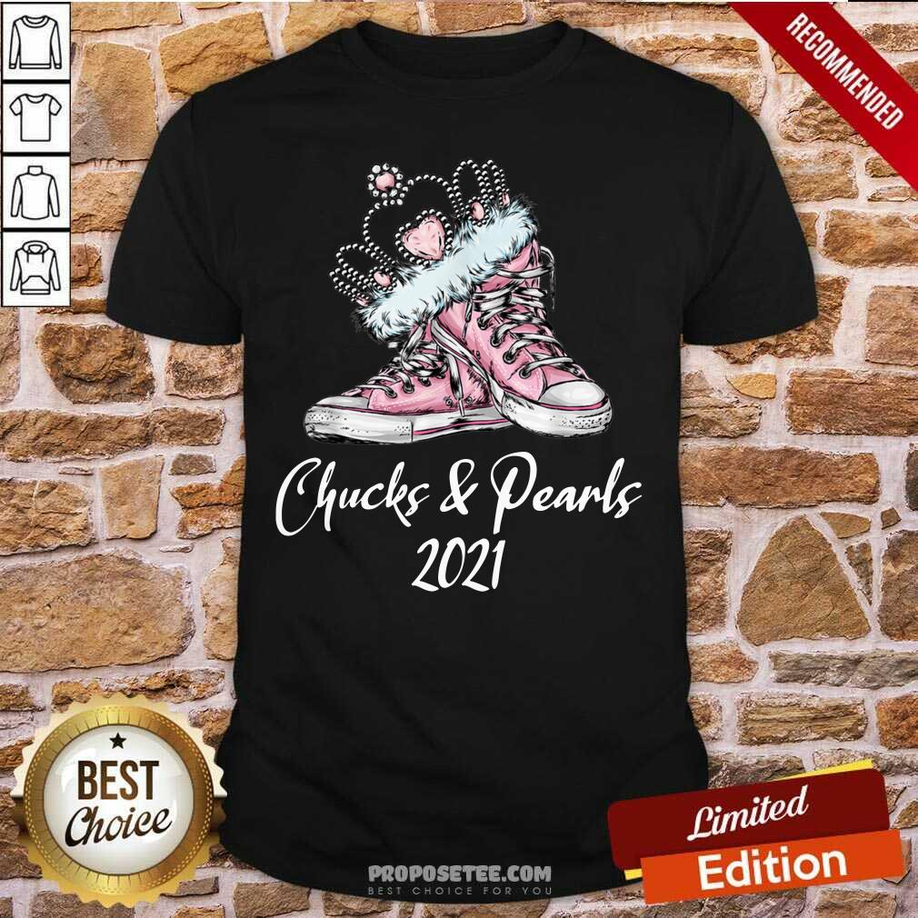 Awesome The Kamala Harris Converse Chucks And Pearls 2021 Shirt