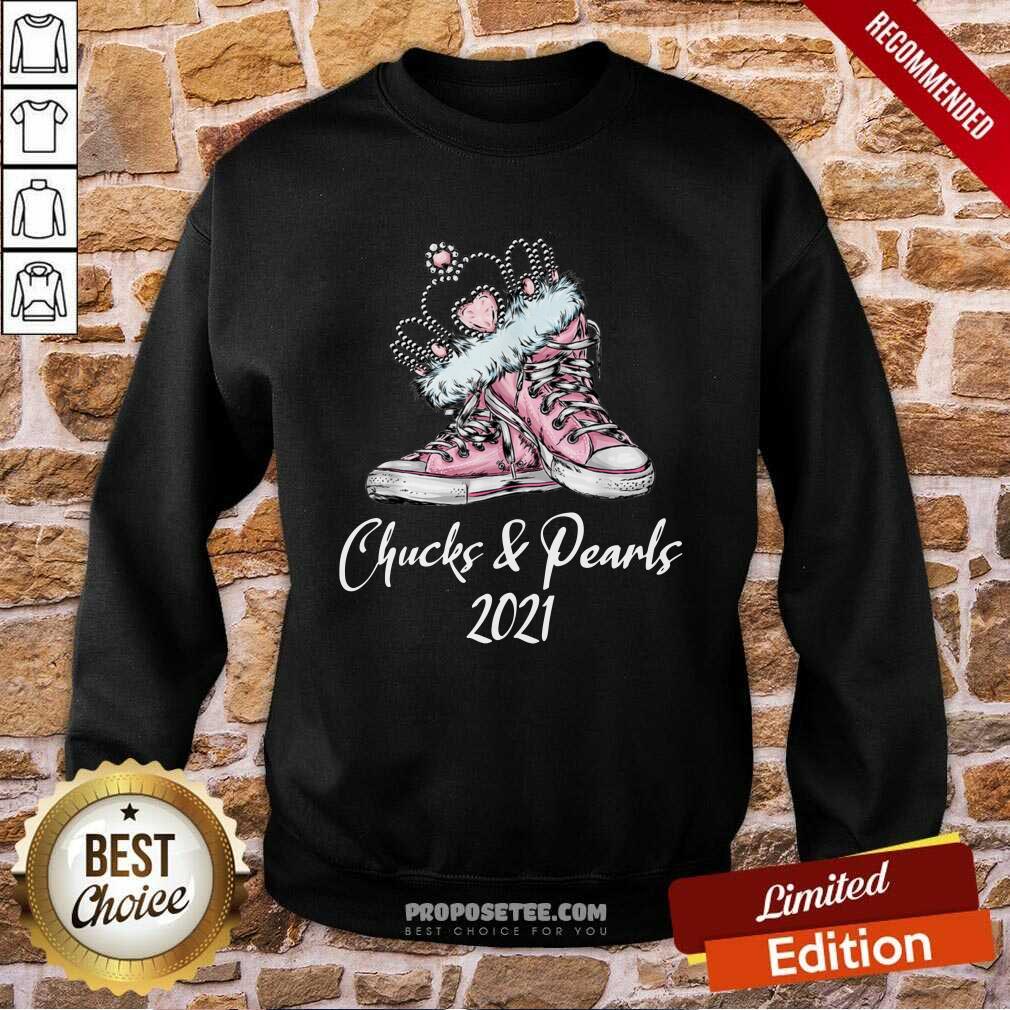 Awesome The Kamala Harris Converse Chucks And Pearls 2021 Shirt