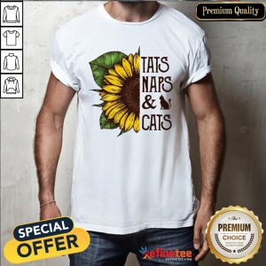 Pretty Sunflower Tats Naps And Cats Shirt