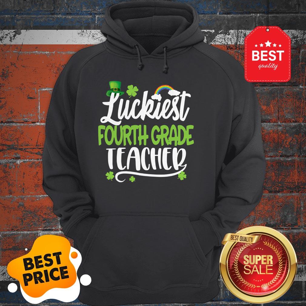 Beautiful Luckiest Fourth Grade Teacher St Patricks Day Teaching Gift Shirt