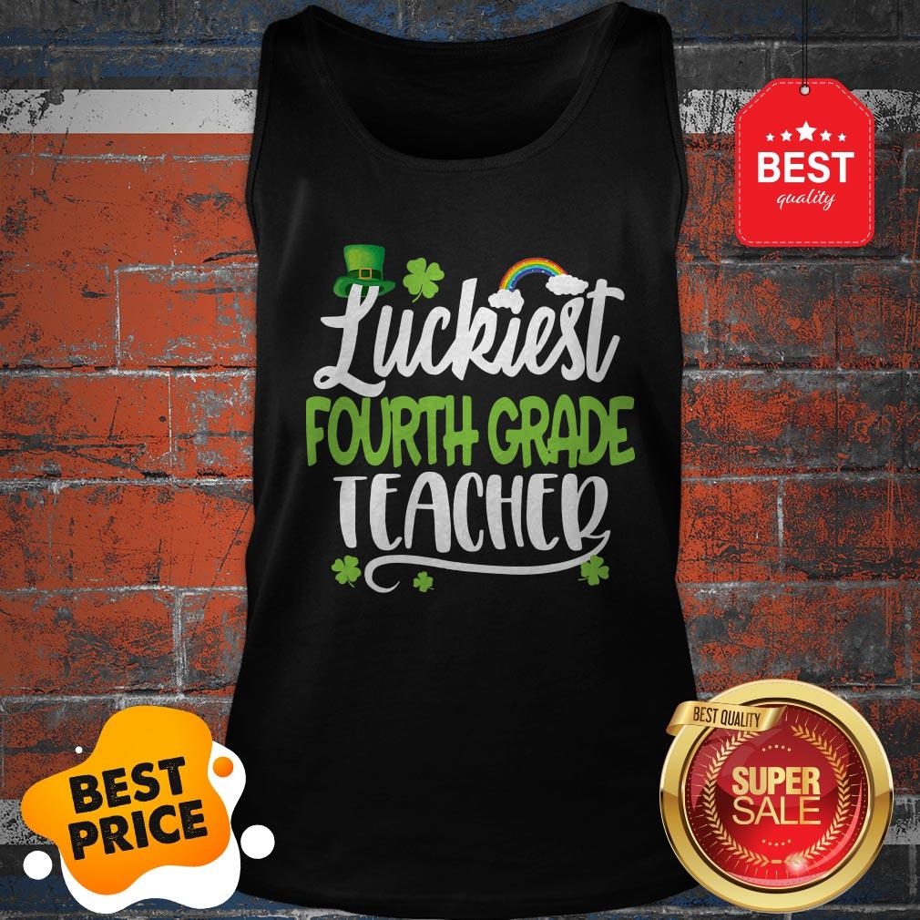 Beautiful Luckiest Fourth Grade Teacher St Patricks Day Teaching Gift Shirt