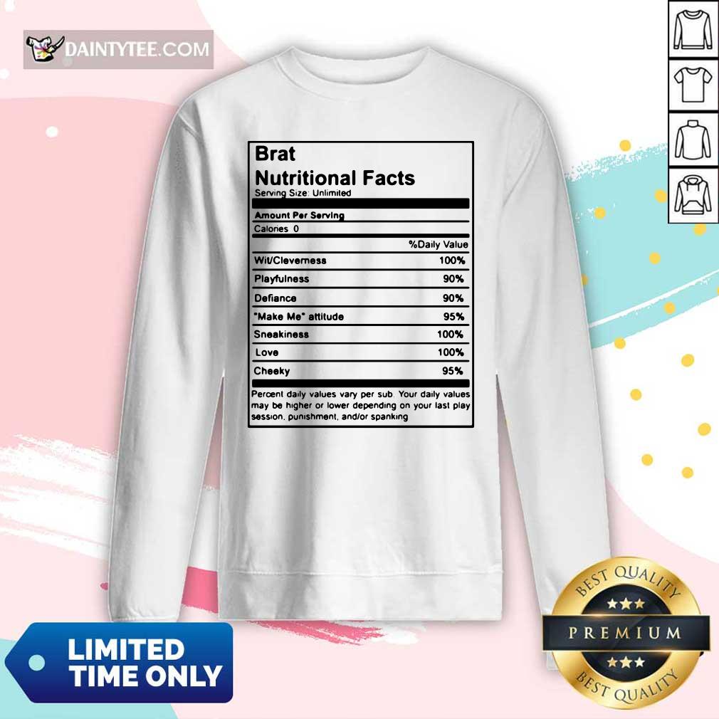 Brat Nutritional Facts Shirt
