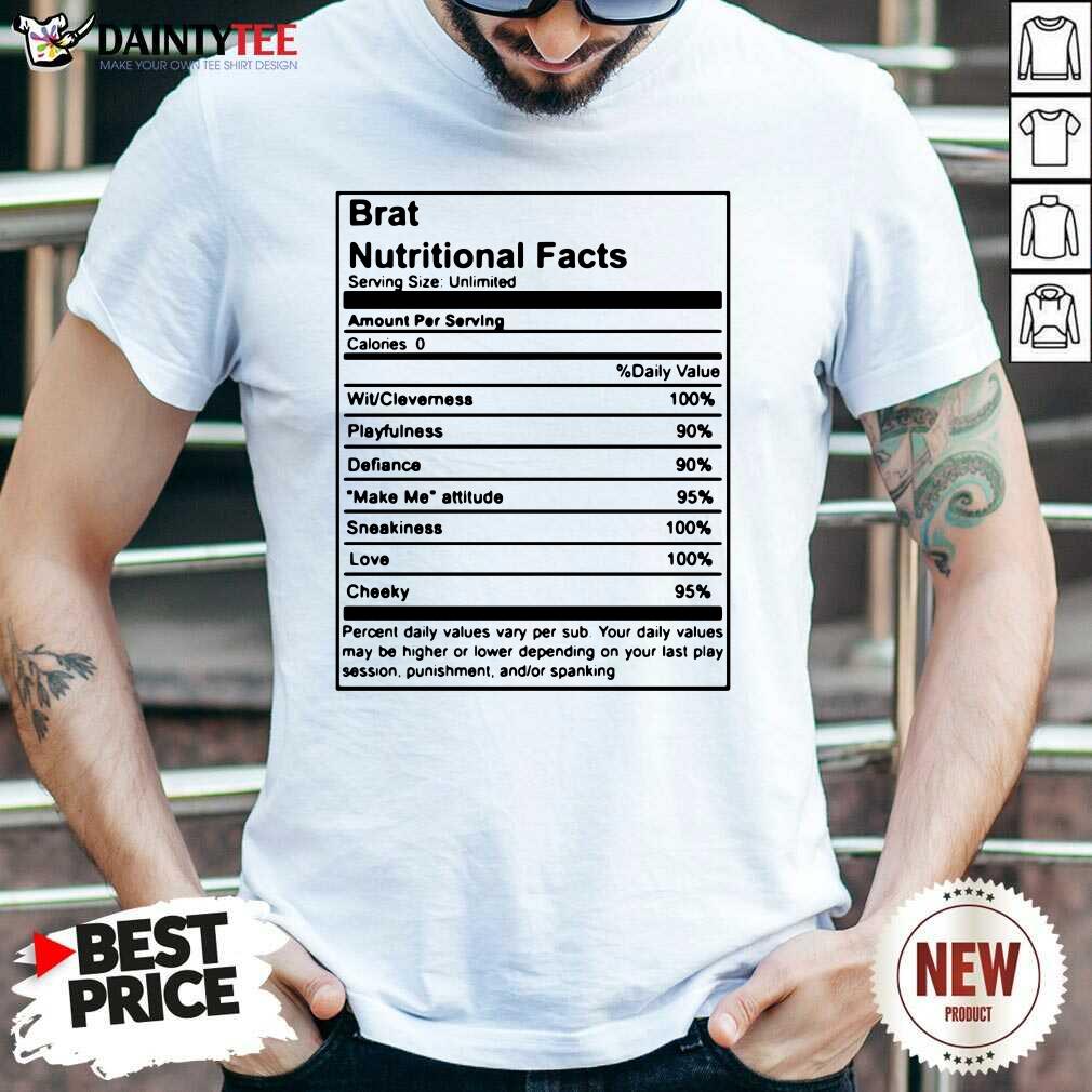 Brat Nutritional Facts Shirt
