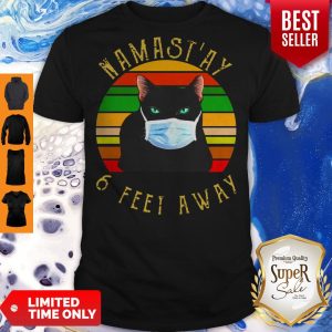 Pro Namastay 6 Feet Away Cat Face Mask Vintage Shirt