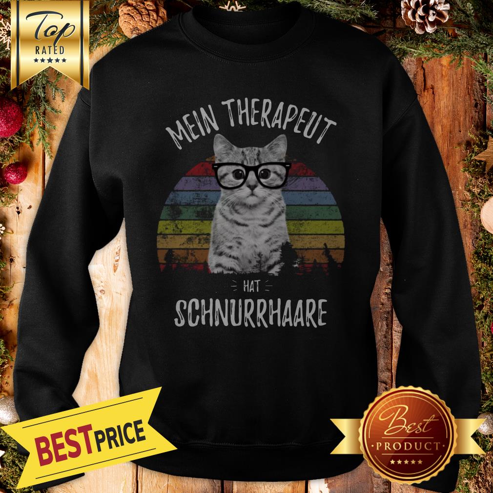 Cat Mein Therapeut Hat Schnurrhaare Retro Vintage Shirt