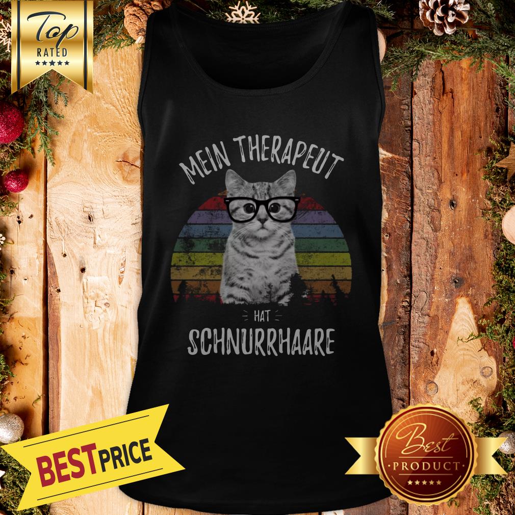 Cat Mein Therapeut Hat Schnurrhaare Retro Vintage Shirt